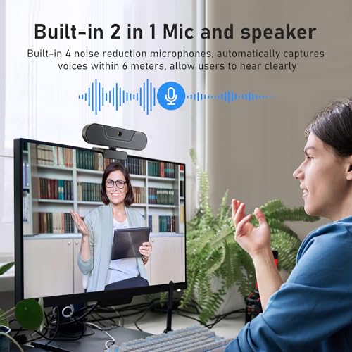 saylas 4K Webcam with Microphone and Speaker, Wide Angle 112°, Remote Control, Autofocus, Digital Zoom, Privacy Cover, Plug & Play Web Streaming Camera for Computer, USB Webcam for Pc - color: 4K/112° FOV