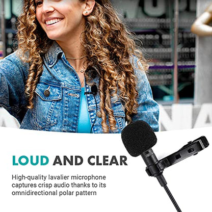 Movo WMX-7-SP VHF Wireless Lavalier Microphone System for Smartphones - Wireless Lav Mic for iPhone and Android - 16 Channel Handheld Receiver - Microphone with Wireless Audio Transmitter