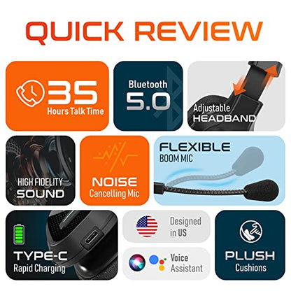 Delton 20X Bluetooth Computer Headset with Noise Cancelling Mic for Work | Wireless Headset with 1080p HD USB Web Camera, , Compatible with Zoom/Skype/Teams/Webex. - size: Headset with Webcam