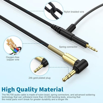 QC35 Microphone Compatible with Bose QC25, QC35, QC35 II, QC45, NC700 Headphones, Boom Gaming Microphone Cable with Mute and Volume Control for PS4, PS5, PC, Laptop, Xbox One Controller, 6ft