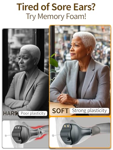 Hearing Aids Domes 4 Pairs Replacement ITE Hearing Amplifiers Memory Foam Earplugs Soft Noise-Reducing Ear Cushions for Improved Comfort Universal Replacement Earplug Tips (G)