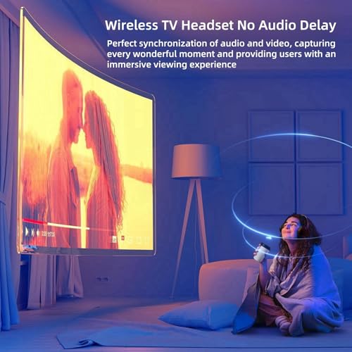 Wireless Headphones for TV, Bluetooth5.3 Over Ear Headphone with RM Radio Function, Lightweight Wireless TV Headset for Seniors, 30Hrs Playtime, No Audio Delay Blutooth Headsets for TV,Phone,Computer