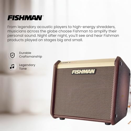 Fishman Loudbox Micro 40-Watt Acoustic Guitar Combo Amplifier Bundle with Gearlux XLR Cable, Instrument Cable, and Austin Bazaar Polishing Cloth - size: Micro 40W