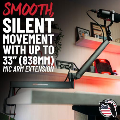 Gator Frameworks Low-Profile Series Premium Broadcast, Podcast, and Streaming Boom Arm, Fully Adjustable (GFWMICBCBM2500) - style: 2500 Series