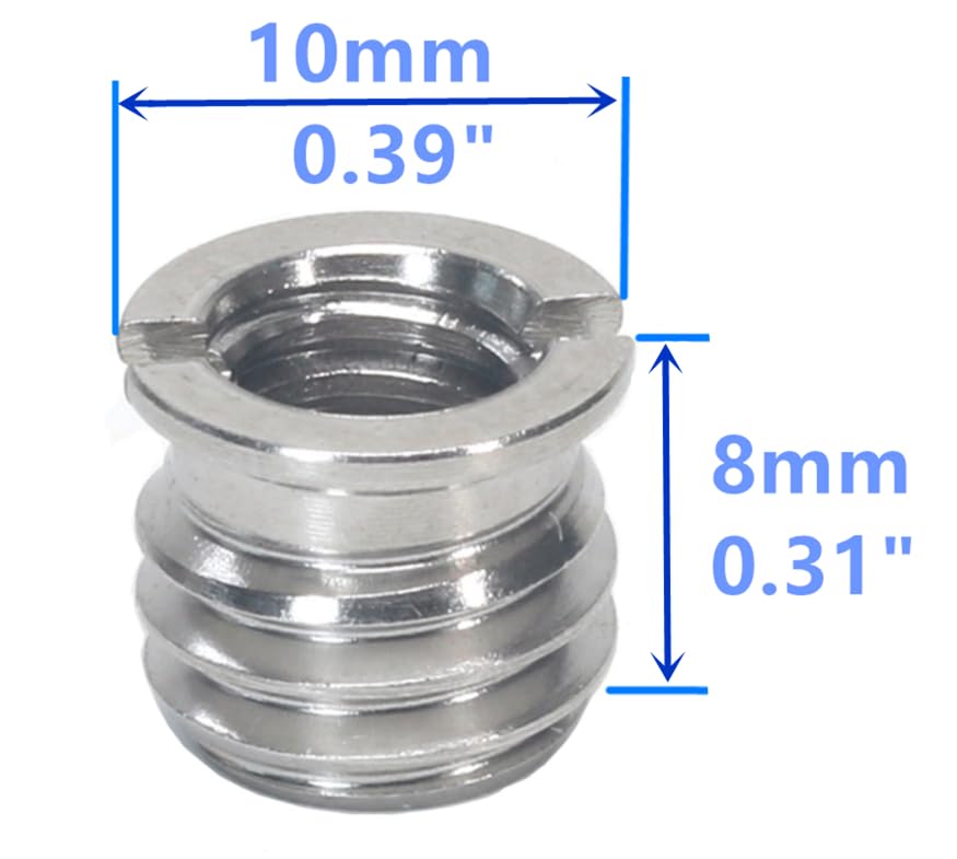 Stainless Steel 1/4"-20 Female to 3/8"-16 Male Convert Screw Adapter (4pcs, 8mm) - color: 4pcs, size: 8mm