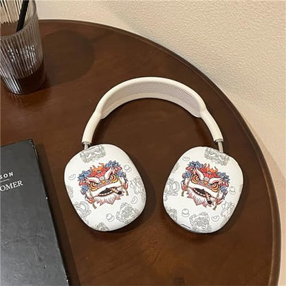 Case Compatible with AirPods Max Headphones, Cute Anime Lion Soft TPU Anti-Scratch Protective Ear Cup Covers Headphone Cases for Woman Kids Man - color: White Lion