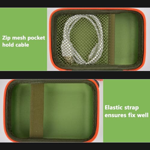 Speaker Case for JBL Go 5/4/3, Case Only | Hard Case, Mesh Pocket for Charging Cable, Compact Travel Carry, Speaker Not Included, Green - color: Green