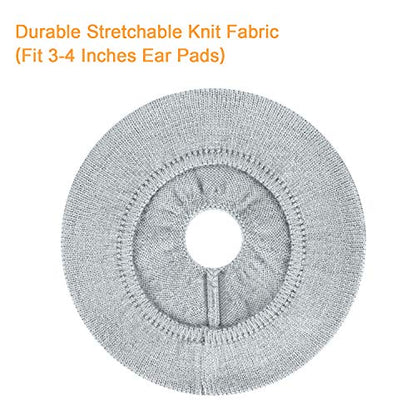 Earpads Sweater Cover Protectors with Stretchable Knit Fabric for Beats Studio 3/2 Bose QC35 25 15 Headphones and Other Headsets with 3-4 Inch Ear Cushions [ 2 Pairs ] (Grey) - color: Grey