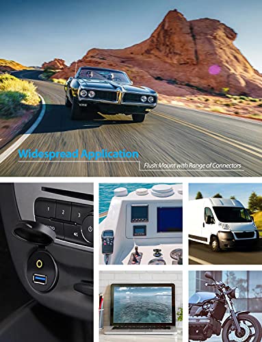 USB Flush Mount - 1M 3ft 3.5mm & USB 3.0 AUX Extension, Dash & Panel Mount Cable for Car, Boat, Motorcycle (Pack of 2) - size: 3 feet (Pack of 2)