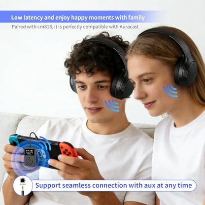 LE Audio Bluetooth Auracast Transmitter, LC3, AptX Lossless, AptX HD, USBC/3.5mm Aux Inputs, Bluetooth 5.4, Qualcomm Chip, for TV, PC,Airplane,Phones,Party,Church.