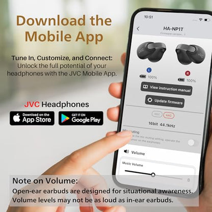JVC Nearphones Open Ear True Wireless Headphones - Open Ear Earbuds - Bluetooth 5.3-24H Playback - IPX4 Water Resistant - Built-in Mic - Awareness & Comfort - Ear Clip Earbuds - HANP1T - color: Maroon