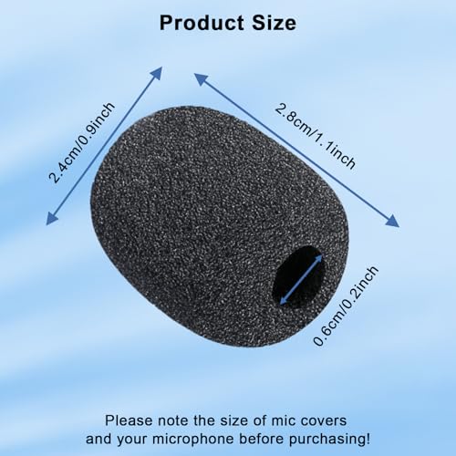 Headset Mic Cover Replacement Microphone Windscreen for Headphones(10 Pack) | Foam Mic Cover, Pop Filter for BlueParrott B250 B350 B450 B550 B650 S450 Turtle Beach Recon 50 Razer BlackShark V2 X Headsets