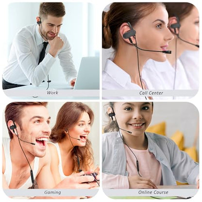 USB-A Wired Single Earbud (Right) with Boom Mic for Call & Conference | USB Wired Headphone with Bendable Boom Mic for Laptop and Desktop, Ideal for Conference, Calling, Working & Gaming, 5.9 ft