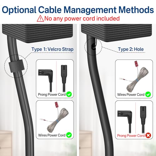 Speaker Stands for LG Rear Speakers SPQ8-S SPT8-S SPK8-S 578S1-S S78S2-S S65S3-S S55TR, Height Adjustable 33"–42" for LG Speaker Stand WR Wall Mount, Fit Keyhole & 1/4"-20 M5 M6 Surround Sound Speaker