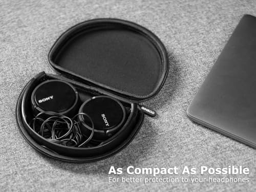Ginsco Slim Protect Case Compatible with Sony ZX Series Wired On-Ear Headphones, MDR-ZX110 / MDR-ZX110AP / MDRZX110NC / MDR-ZX310AP, Hard Shell Travel Carrying Headphone Case (Black-R) - color: Black-R
