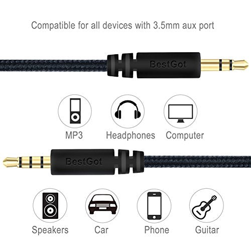 Audio cable with volume control 4.3ft for PS4 Controller, Headphones Black - color: 1 Pack Black, size: 1Pack Black