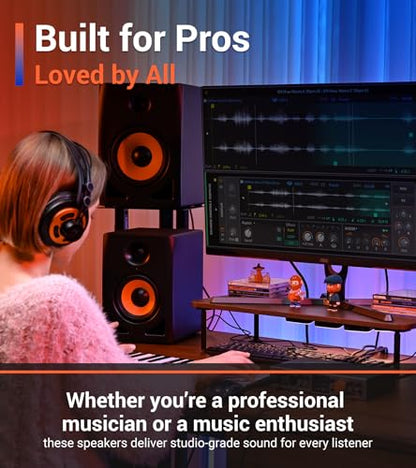 ESI nEar i8 8" Studio Reference Monitor, 2-Way Active Powered Speaker, Ideal for Near-Field Music Production, Studio Monitoring and Desktop Computers, Studio-Quality Sound, Sold Individually (Single) - size: nEar i8 (Single 8" Speaker)