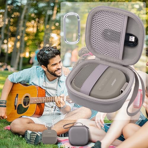 Aenllosi Case for Bose SoundLink Micro 2nd Gen Speaker, Sandstone | EVA case construction, Water-resistant design, Dust-resistant design, Protective case only - color: Sandstone, style: Hard Case for Bose SoundLink Micro 2nd Gen