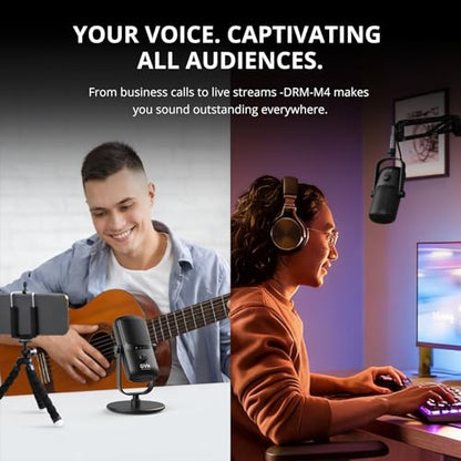 GVM USB-C Condenser Microphone for Podcast & Streaming, Plug & Play PC Mic with Gain Control, Mute Function & Metal Stand for YouTube, Voice Over, Online Meetings