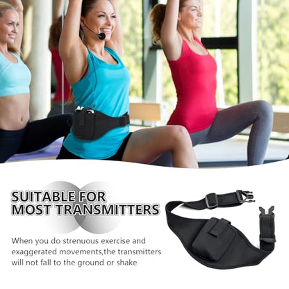 Mic Belts for Theatre Wireless Microphone Holder with Anti Dropping Strap Sweat Absorbent Belt Waistband Bag for Fitness Instructor (12)