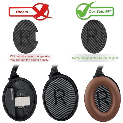 Replacement Earpads Cushions for Bose QuietComfort 35 (QC35) & Quiet Comfort 35 II (QC35 ii) Headphones, Ear Pads with Softer Leather, Noise Isolation Foam, Added Thickness (Coffee) - color: Coffee