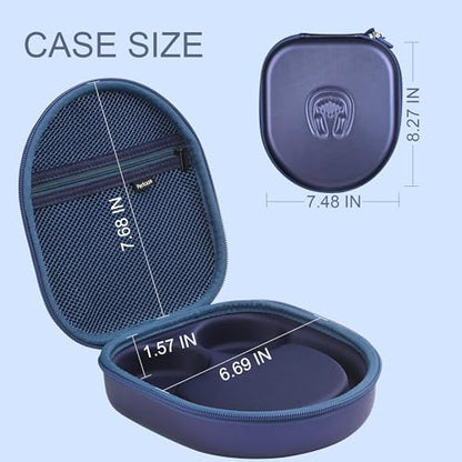 Hard Headphone Case for Sony WH-CH520 / JBL Tune Live 670NC, Blue | Protective Carring Storage Case for Over-Ear Headphones, with Handle Strap & Mesh Pocket - color: BLUE