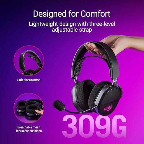 ASUS ROG Pelta Wireless Gaming Headset with Detachable Mic - Black - color: Black