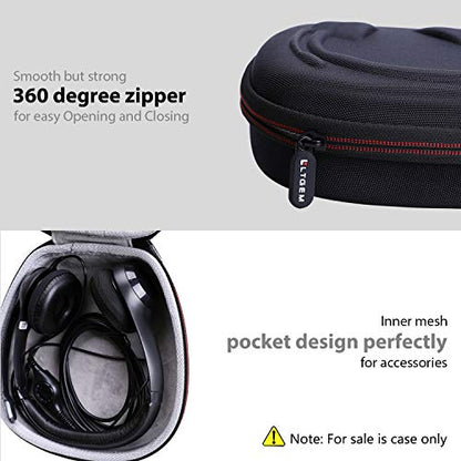 Headset Headphone Case Compatible with Logitech H390, H430, H570e, Zone 300, Zone 301 or JLab Go Work, JIAMQISHI, EAGLEND Headset, Black+Gray(Case Only) | Hard Carrying Travel Wired Headset Case for Logitech H390/H391/Zone 301/H111/H570e & JIAMQISHI/Poly