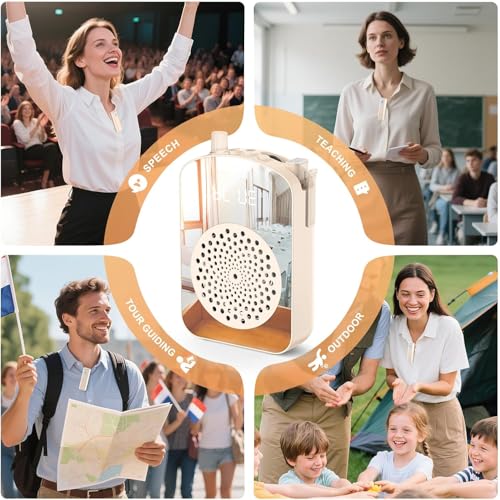 PRUNUS A10 Voice Amplifier Wireless with Lavalier Microphone - color: Beige