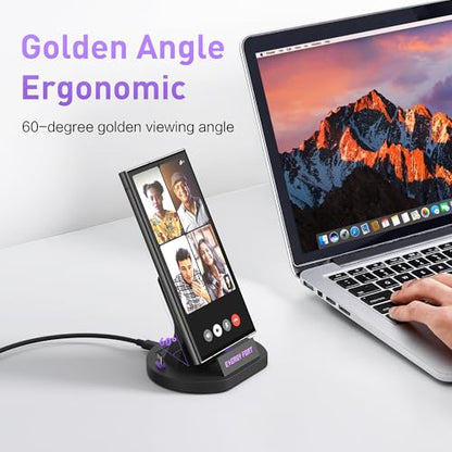 120W USB C Charging Stand Compatible with Galaxy A16 A17 A14, Magnetic Type-C Fast Charging Stand for Google Pixel 9a/Motorola Moto G Play/Earbuds
