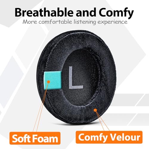 SHP9600 Ear Pads - TRANSTEK Replacement Ear Cushion Compatible with SHP9600 Headphones (Velour)