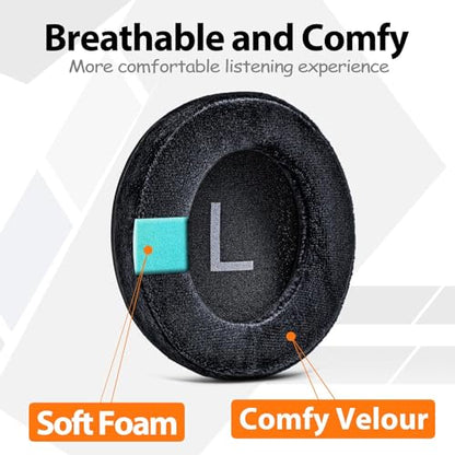 SHP9600 Ear Pads - TRANSTEK Replacement Ear Cushion Compatible with SHP9600 Headphones (Velour)