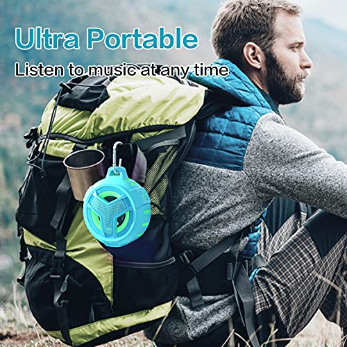 EBODA Waterproof Bluetooth Shower Speaker, IPX7 Floating Portable Wireless Small Speakers, 24H Playtime with RGB Light for Kayak, Beach, Pool Accessories, Gifts for Teen Girl Boys