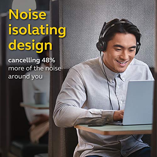 Jabra Evolve2 30 MS Wired Headset, USB-A, Stereo, Black – Lightweight, Portable Telephone Headset with 2 Built-in Microphones – Work Headset with Superior Audio and Reliable Comfort - size: Microsoft Teams, style: Stereo (USB-A)