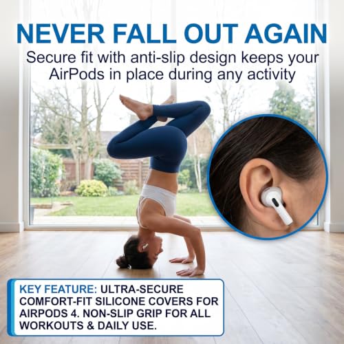 6 Pairs Ear Cover for AirPods 4, Anti Slip Ultra Thin Soft Air Pod 4 Accessories Compatible with Apple AirPods 4 Generation (Black & White)