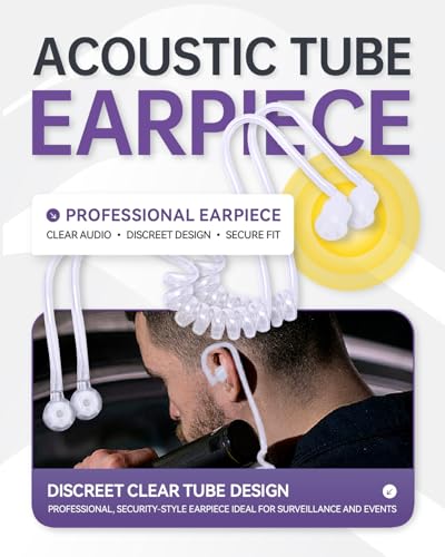 2-Pack K1 Transparent Acoustic Tube Earpiece Push-to-Talk Mic Compatible with global-ptt G0 G5, Rocky Talkie Mountain Radio, Kenwood Samcom Radios, etc (K-Plug) - style: K-plug