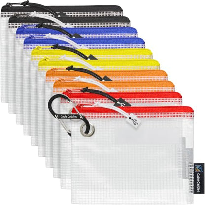 USB Cable Organizer Pouches, Color Coded Travel Cable Management Bags, 10 Pack