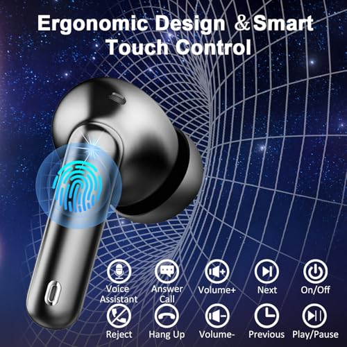 Wireless Earbuds, Bluetooth 5.4 Headphones HiFi Stereo, In-Ear Earphones | 50H Playtime Deep Bass, 4 ENC Noise Cancelling Mics for Clear Calls, IP7 Waterproof with LED Display & Fast Charging - color: Green