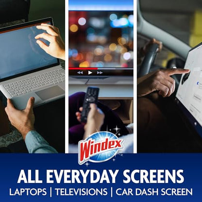 Windex Electronics Screen Wipes for Computers, Phones, Televisions and More, 25 Count - Pack of 3 (75 Total Wipes) - size: 25 Count (Pack of 3)
