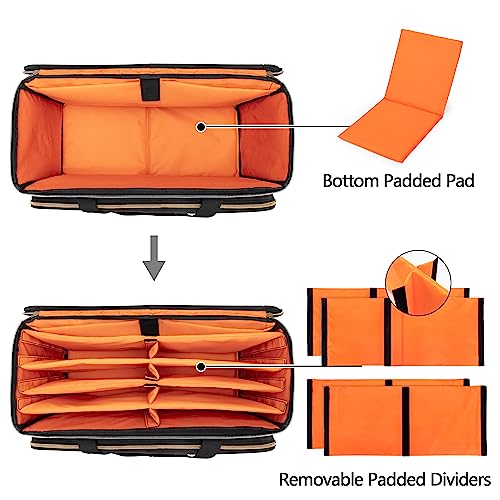 Trunab Large Travel DJ Cable File Bag with Inner Detachable Divider | with Padded Compartment for 15.6” Laptop, Cable Organizer Bag for Cords, Sound Equipment, DJ Gear, Musician Accessories