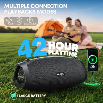 W-KING Bluetooth Speaker, 120W Peak IPX6 Outdoor Loud Portable Speakers