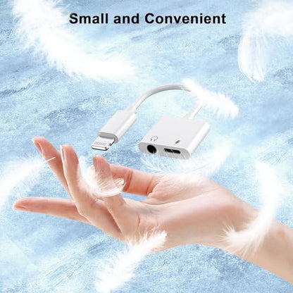 [MFi Certified] 3 Pack 2 in 1 Headphone Audio & Charger Compatible for iPhone 14 13 12 11 XS XR X 8 7 6 iPad,Support All iOS System