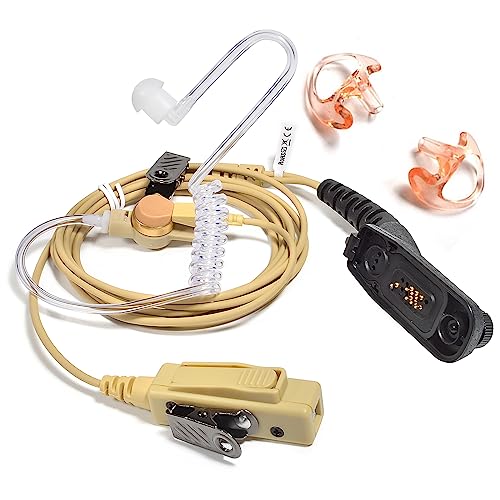 HYS Surveillance 2 Way Radio Earpiece Acoustic Coil Ear Tube Headset for Motorola XPR 6000 XPR6500 XPR6550 XPR 7000 XPR 7550 XiR-P8200 XiR-P8268 Walkie Talkie (Beige) - color: Beige