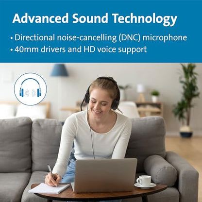 Kensington H1000 USB-C On-Ear Headset, 270° Rotating Noise-Canceling Microphone, Quick Buttons for Volume, Play/Pause, Mute, and Busy, PC/Mac/Laptop - Black (K83450WW) | 270-degree rotating noise-canceling mic, quick volume, mute, and call buttons, PC/Mac
