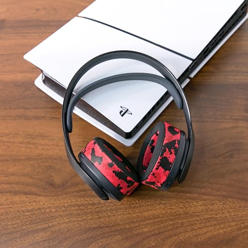 WC Freeze Pulse 3D - Cooling Gel Earpads for Sony PS5 Pulse 3D | Made by Wicked Cushions | Thicker Cushion & Wider Opening | Red Camo - color: Red Camo