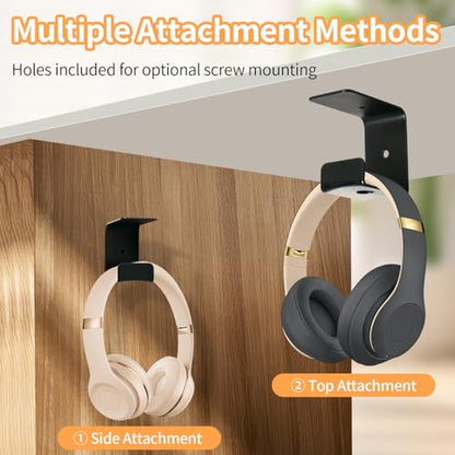 Microphone Holder & Headphone Hanger for Desk, Podium Gooseneck Mic Stand and Aluminum Headset Mount with Adapter Clamp