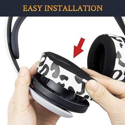 SOULWIT Earpads for Sony PS5 Pulse 3D Wireless Headset, Cooling Gel Replacement Ear Pad Cushions with Noise Isolation Foam - Snow Leopard - color: Snow Leopard