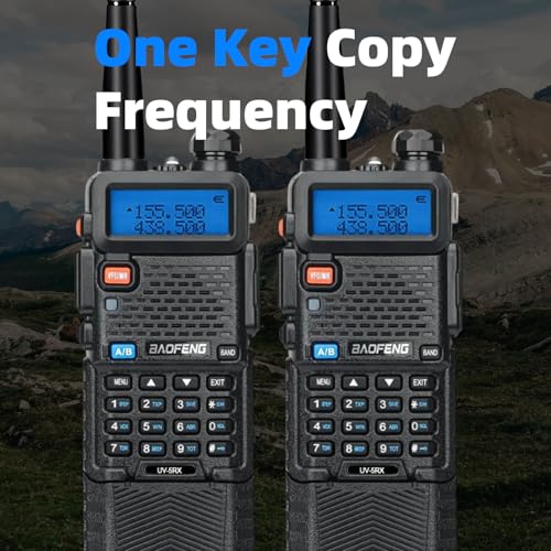 BAOFENG Radio uv5r Baofeng UV-5R |8W walkie talkies Long Range Ham Radio | Ham Radio Handheld |3800mAh Battery |Programming Cable, Tactical gear Antenna & Earpiece | Emergency, Survival gear (2-pack)