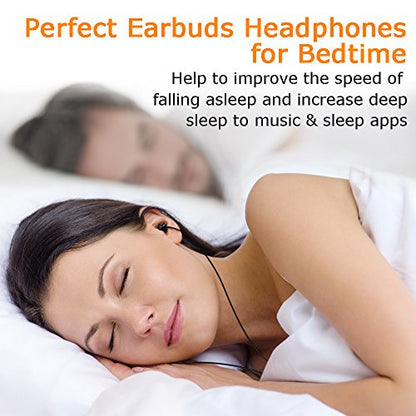 Sleep Headphones, MAXROCK Ultra Soft Comfortable In-ear Earphones w Mic and Volume Control Sound Blocking Earplugs Earbuds for Sleeping, Snoring, Bedtime, Relaxation, Air Travel, Insomnia & Meditation - color: Black with Volume Control