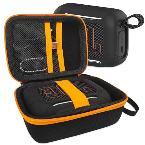 Silicone Cover and Hard Carrying Case for JBL Go 5 Bluetooth Speaker | Protective Cases for Go 5 Speaker Accessories, Scratch-Resistant and Drop-Proof Cover (Black) - color: Black